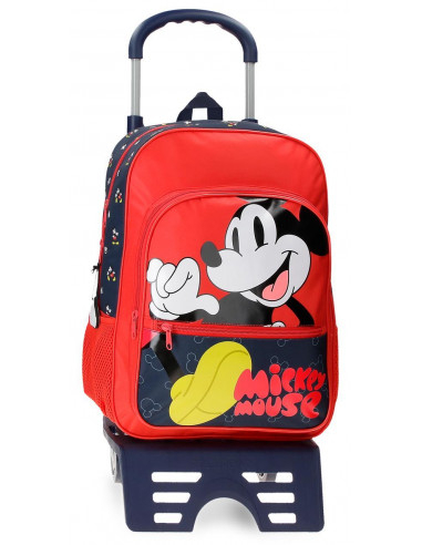 MOCHILA ADAP.38CM. C/CARRO MICKEY MOUSE FASHION